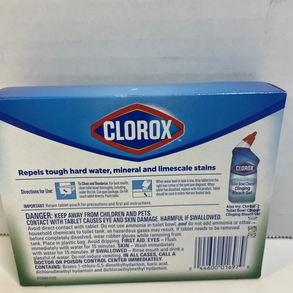 Clorox Bleach Toilet Tablets, 2-Pack, Cleans Up to 3‎ Months, Stain Prevention